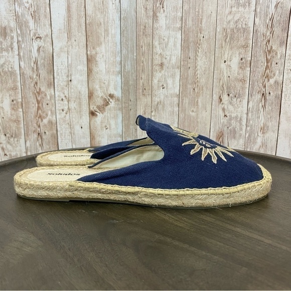 Soludos Day and Night Canvas Embroidered Slip On Espadrille Size 9 Women